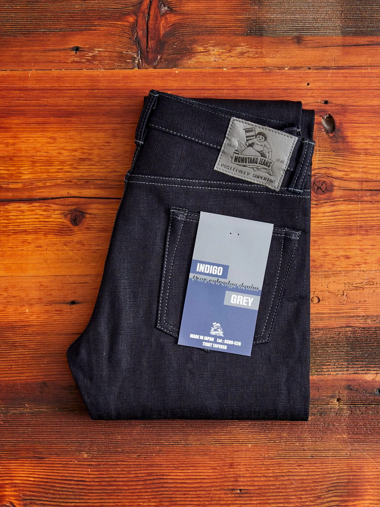 0306-52G "Indigo x Grey" 18oz Selvedge Denim - Tight Tapered Fit