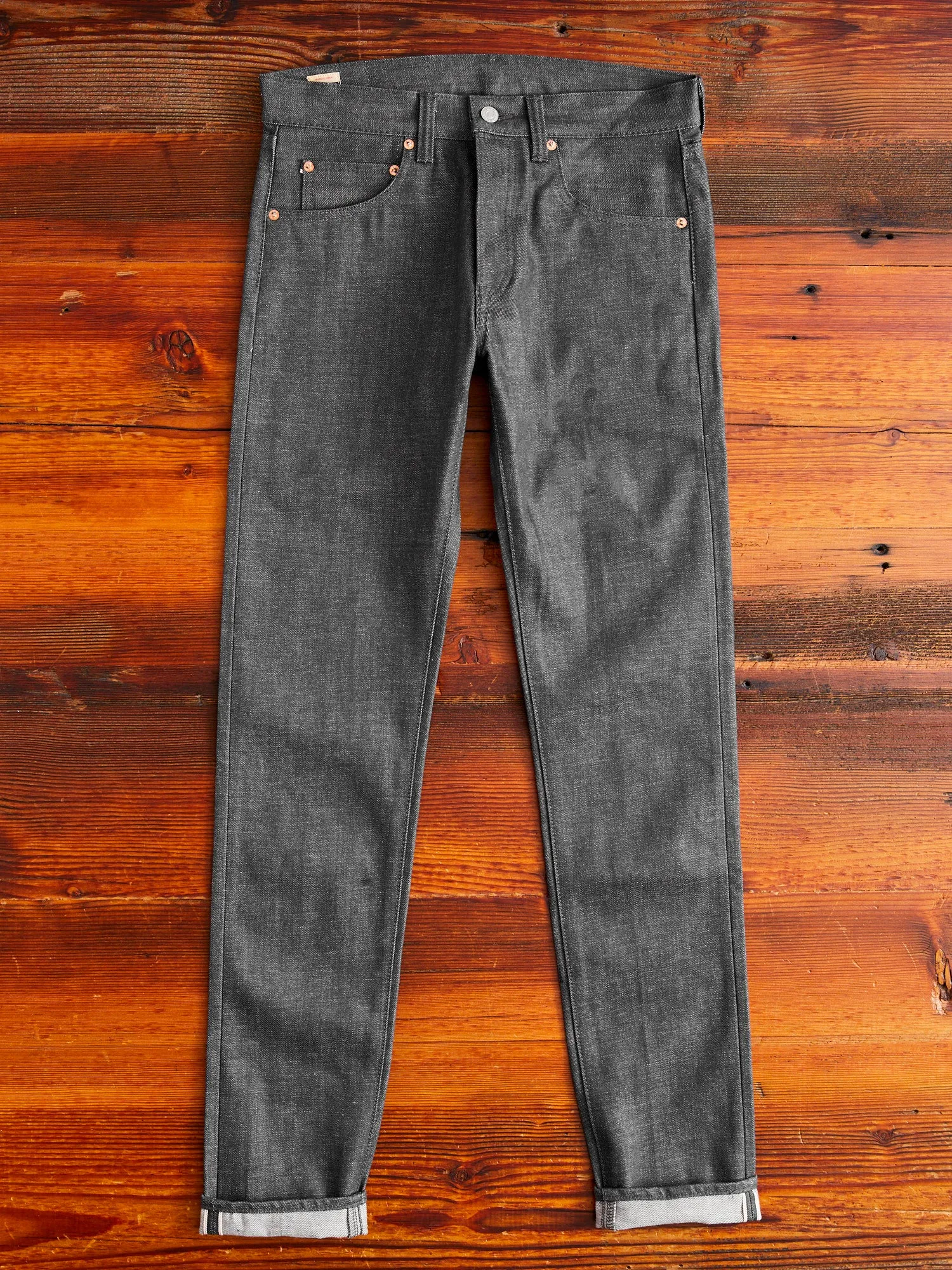 0306-70G 14oz Grey Selvedge Denim - Tight Tapered Fit