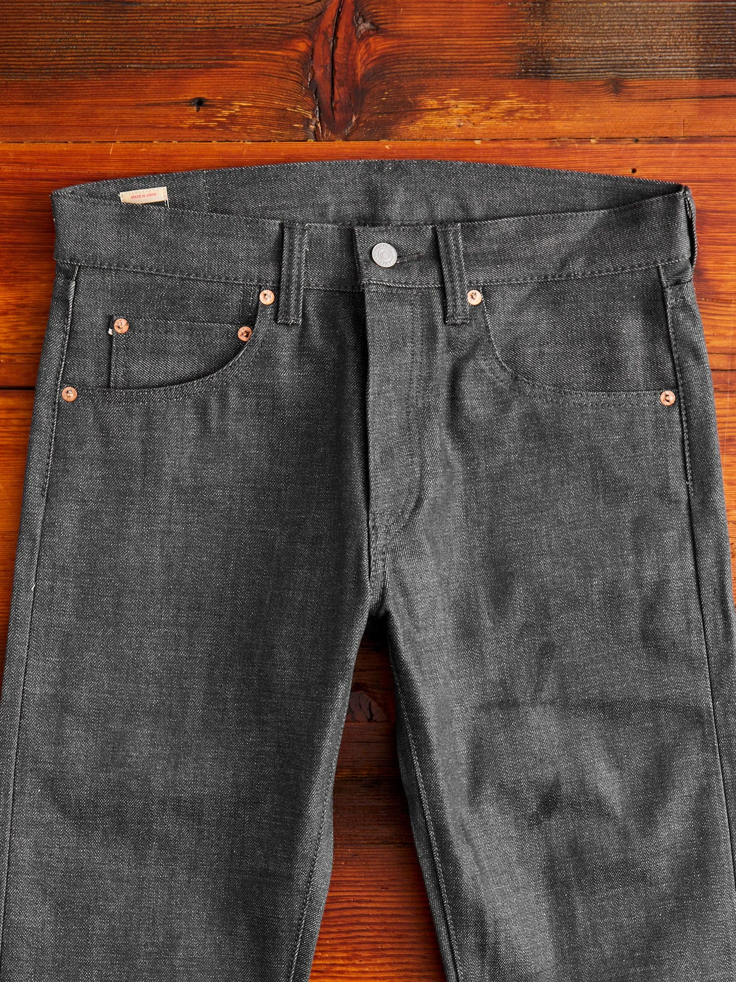 0306-70G 14oz Grey Selvedge Denim - Tight Tapered Fit