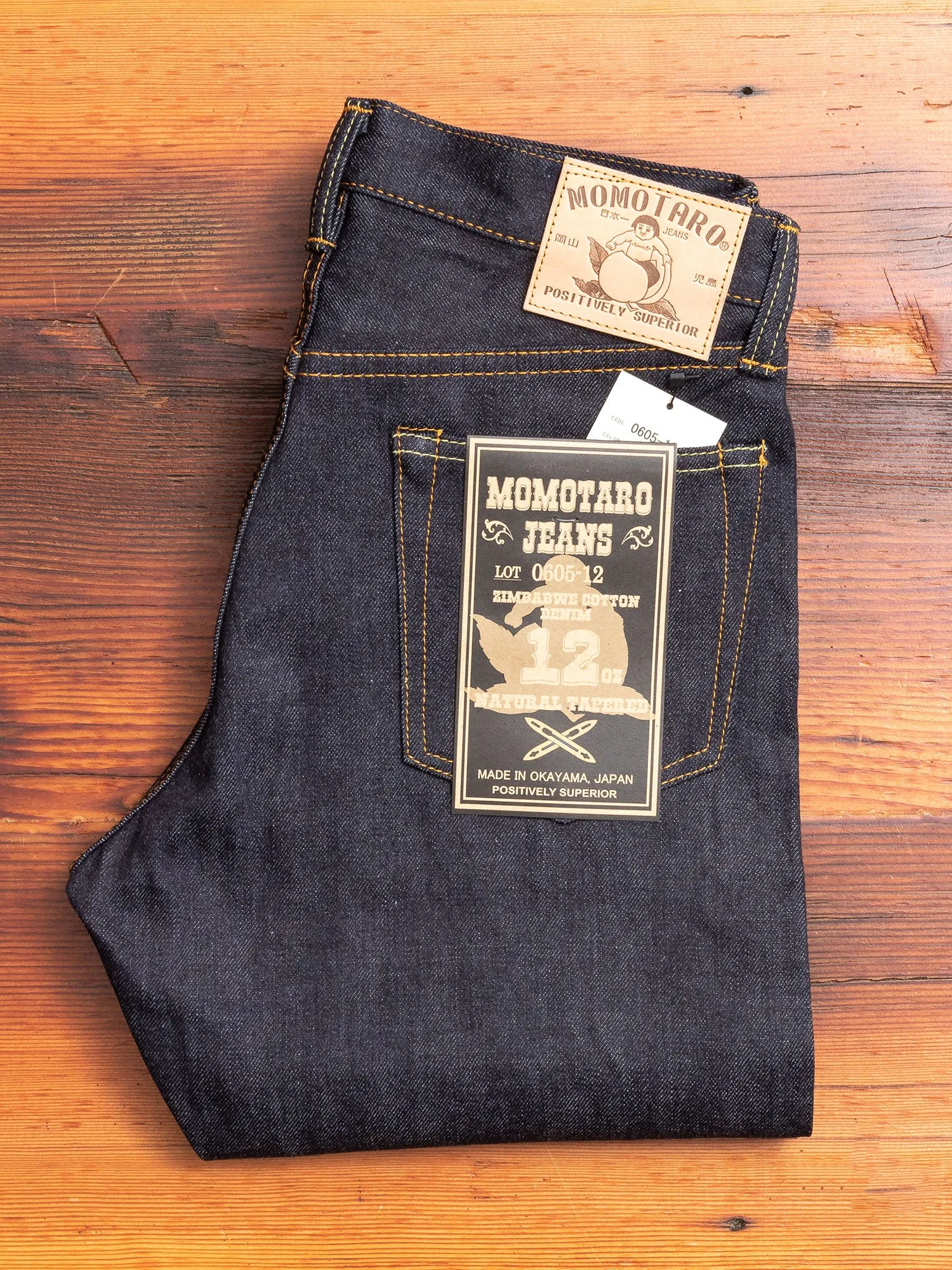 0605-12 12oz Selvedge Denim - Natural Tapered Fit