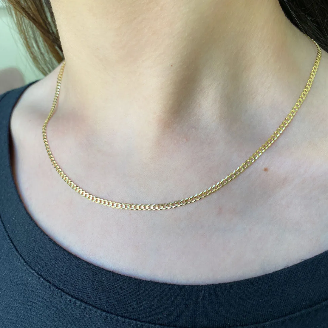 14K Diamond Cut Cuban Link Chain Necklace