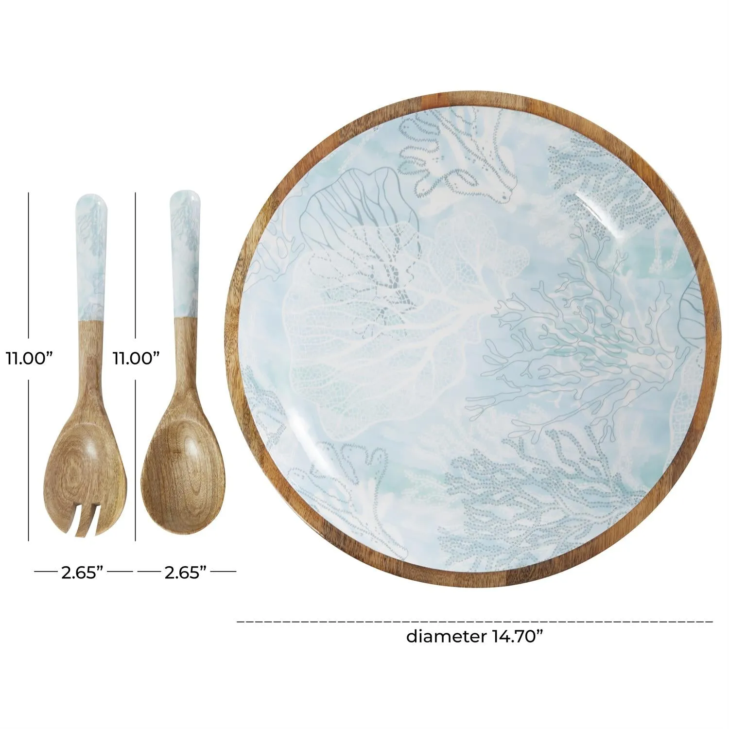 3pc Decorative Bowl Set in Light Blue