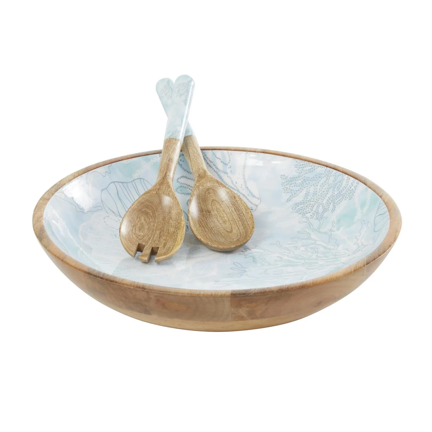 3pc Decorative Bowl Set in Light Blue