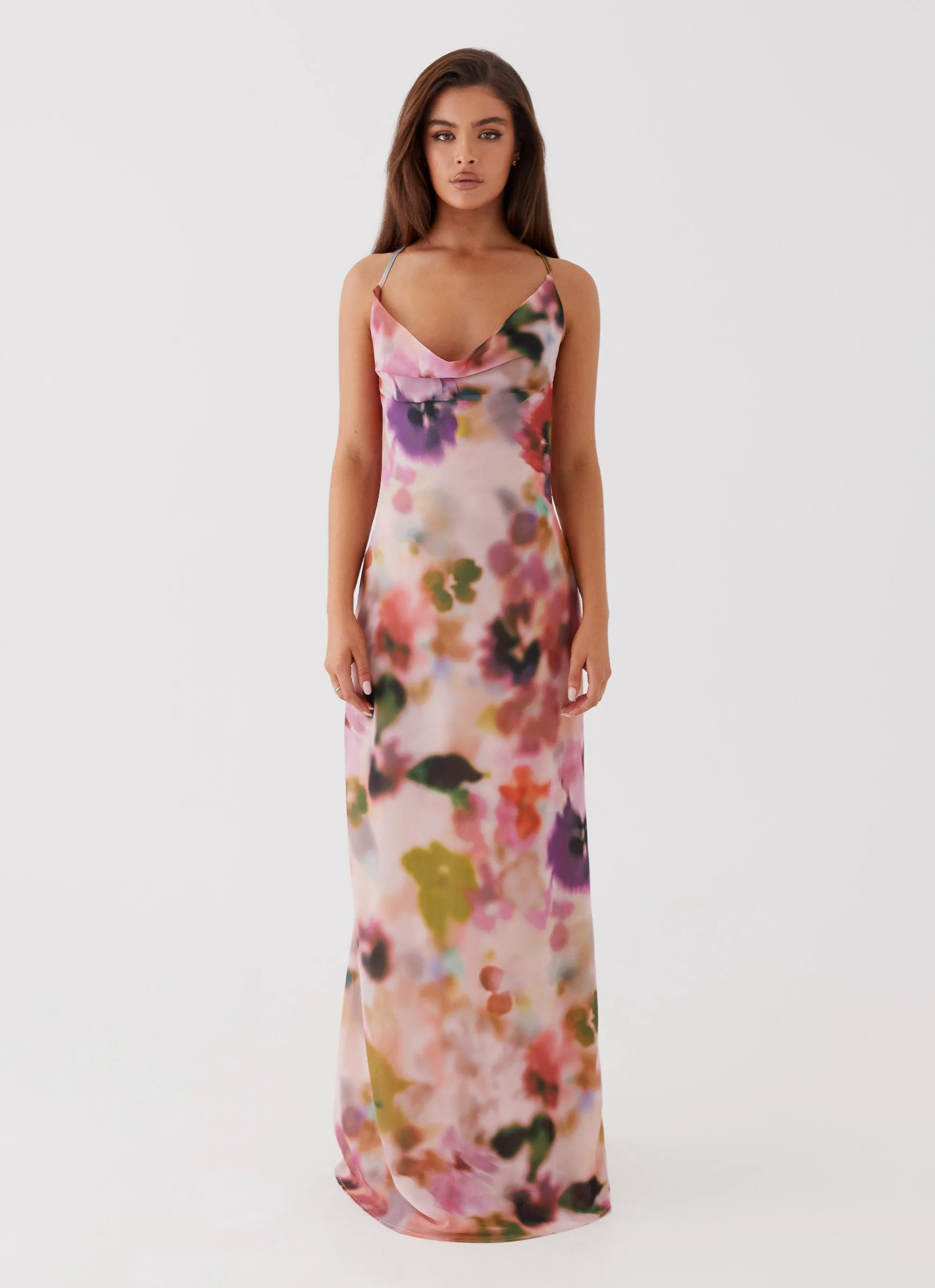 Abigail Cowl Maxi Dress - Mystic Meadow