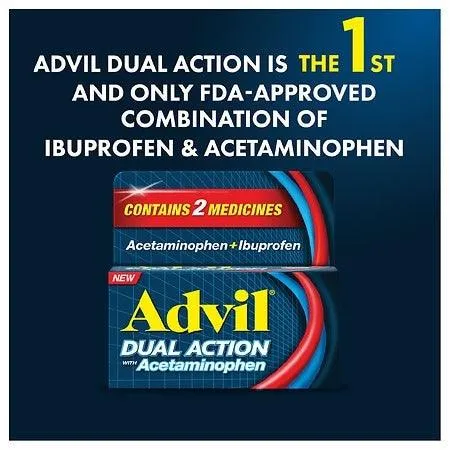 Advil Dual Action Coated Tablets, Acetaminophen   Ibuprofen