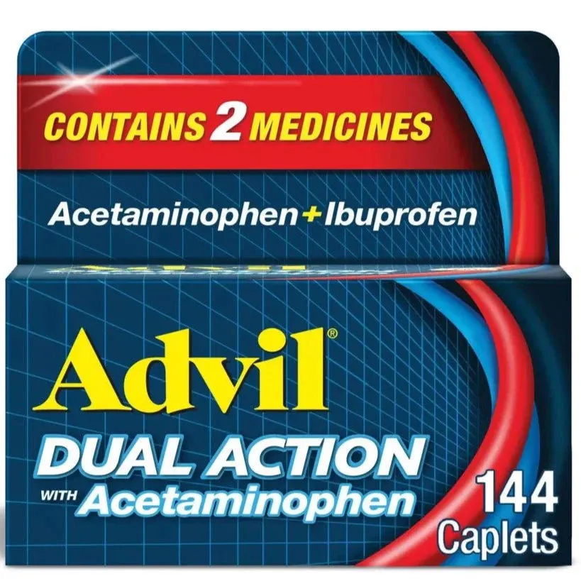 Advil Dual Action Coated Tablets, Acetaminophen   Ibuprofen