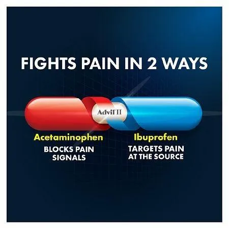 Advil Dual Action Coated Tablets, Acetaminophen   Ibuprofen