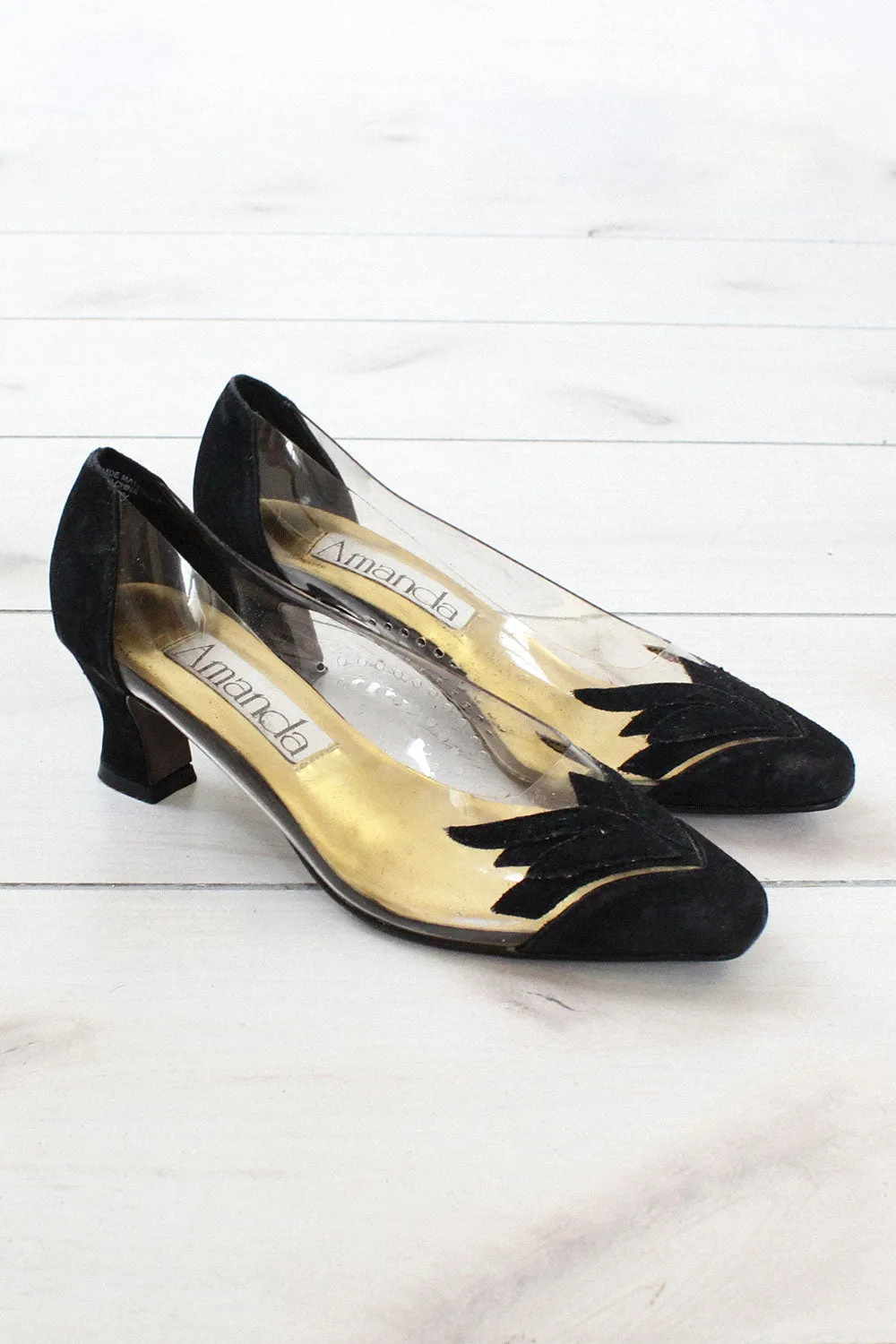 Amanda Clear Applique Heels 7 1/2