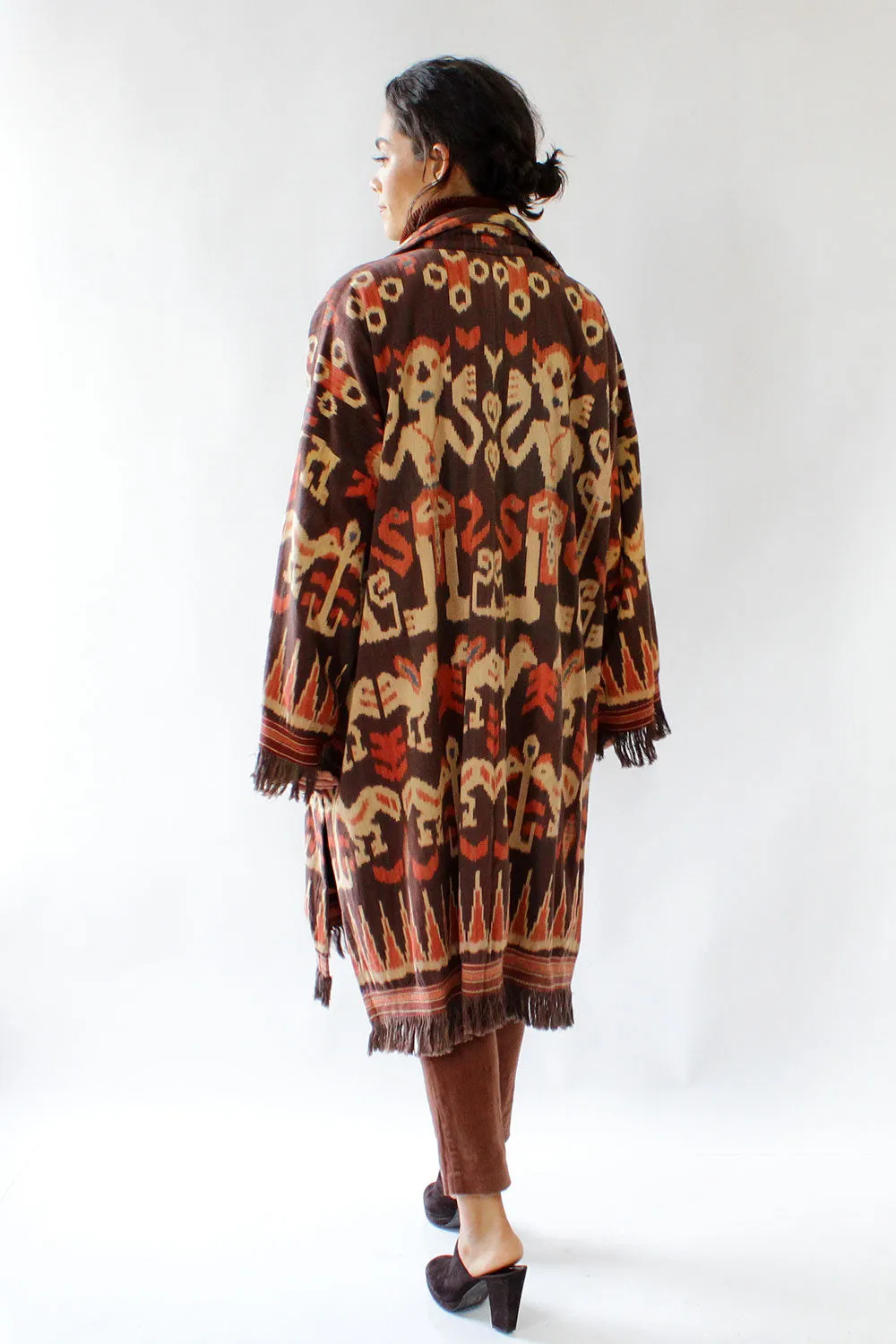 Amber Ikat Fringe Coat