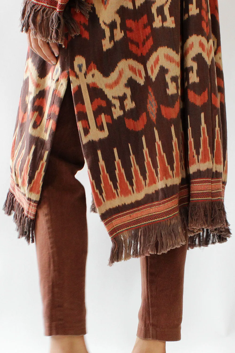 Amber Ikat Fringe Coat