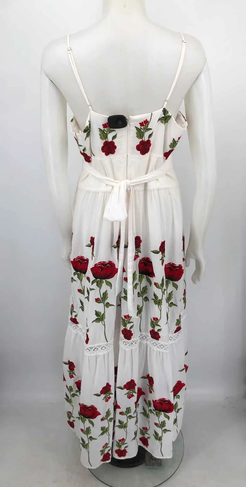 ANTONIO MELANI White Red Roses Maxi Length Size 14  (L) Dress