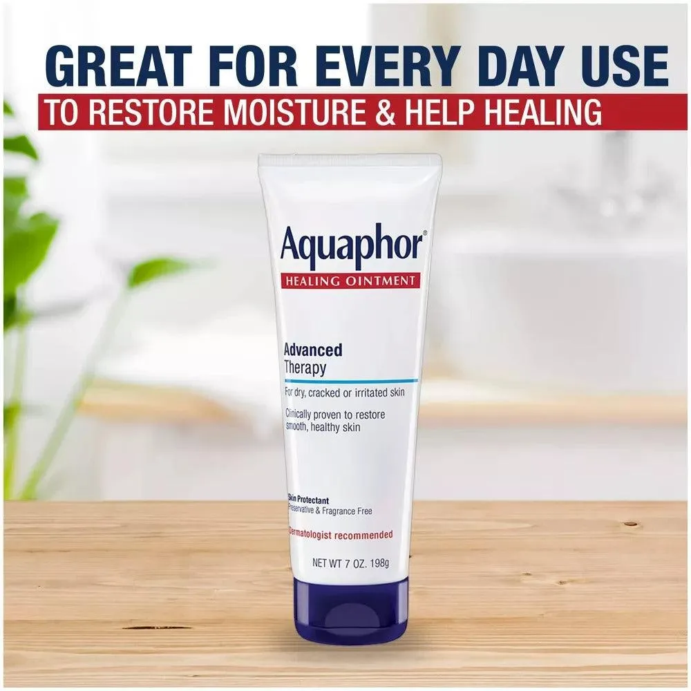 Aquaphor Healing Ointment Skin Protectant and Moisturizer for Dry and Cracked Skin Unscented - 7 Oz