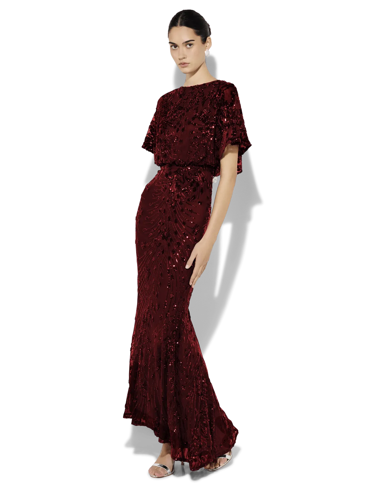 Aria Merlot Sequin Maxi