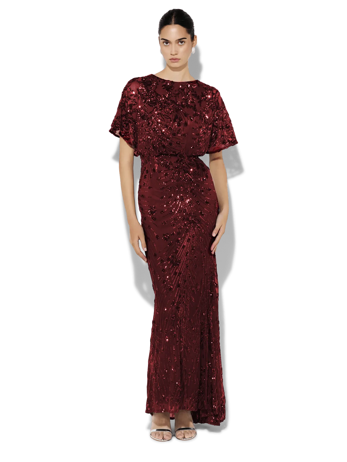 Aria Merlot Sequin Maxi