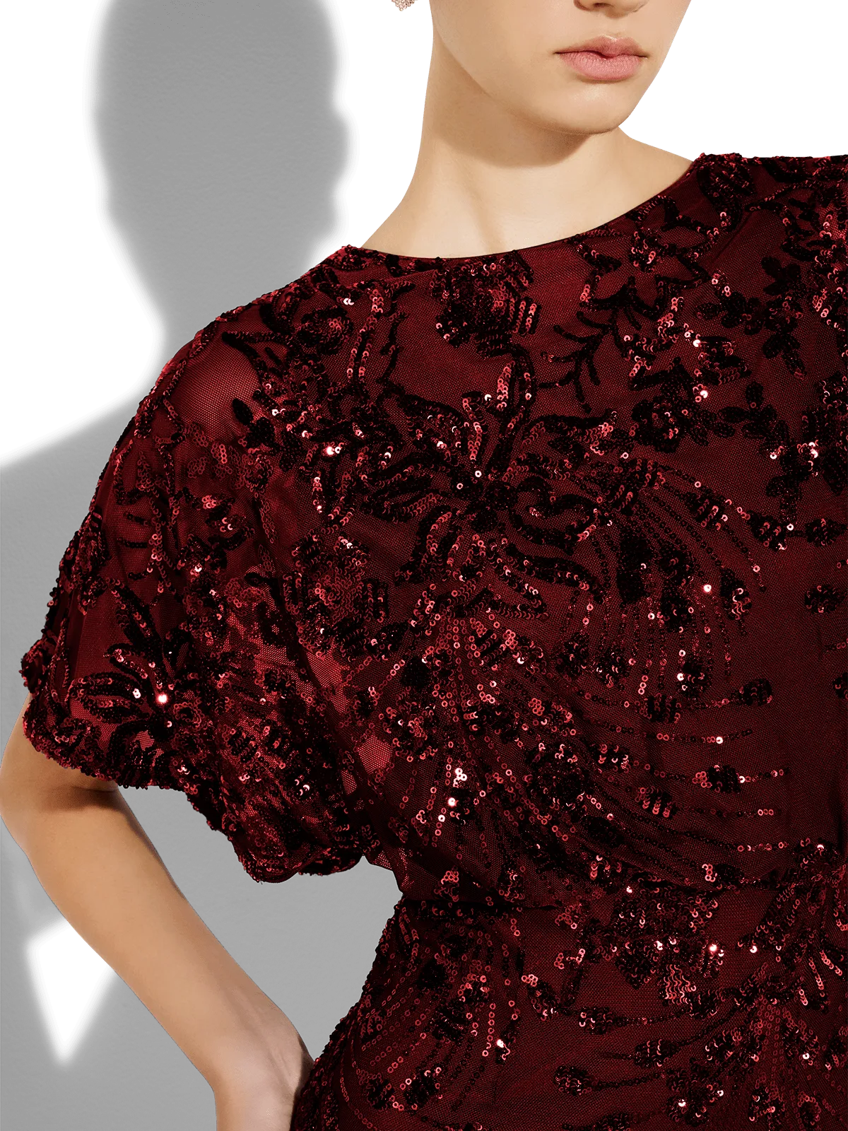 Aria Merlot Sequin Maxi