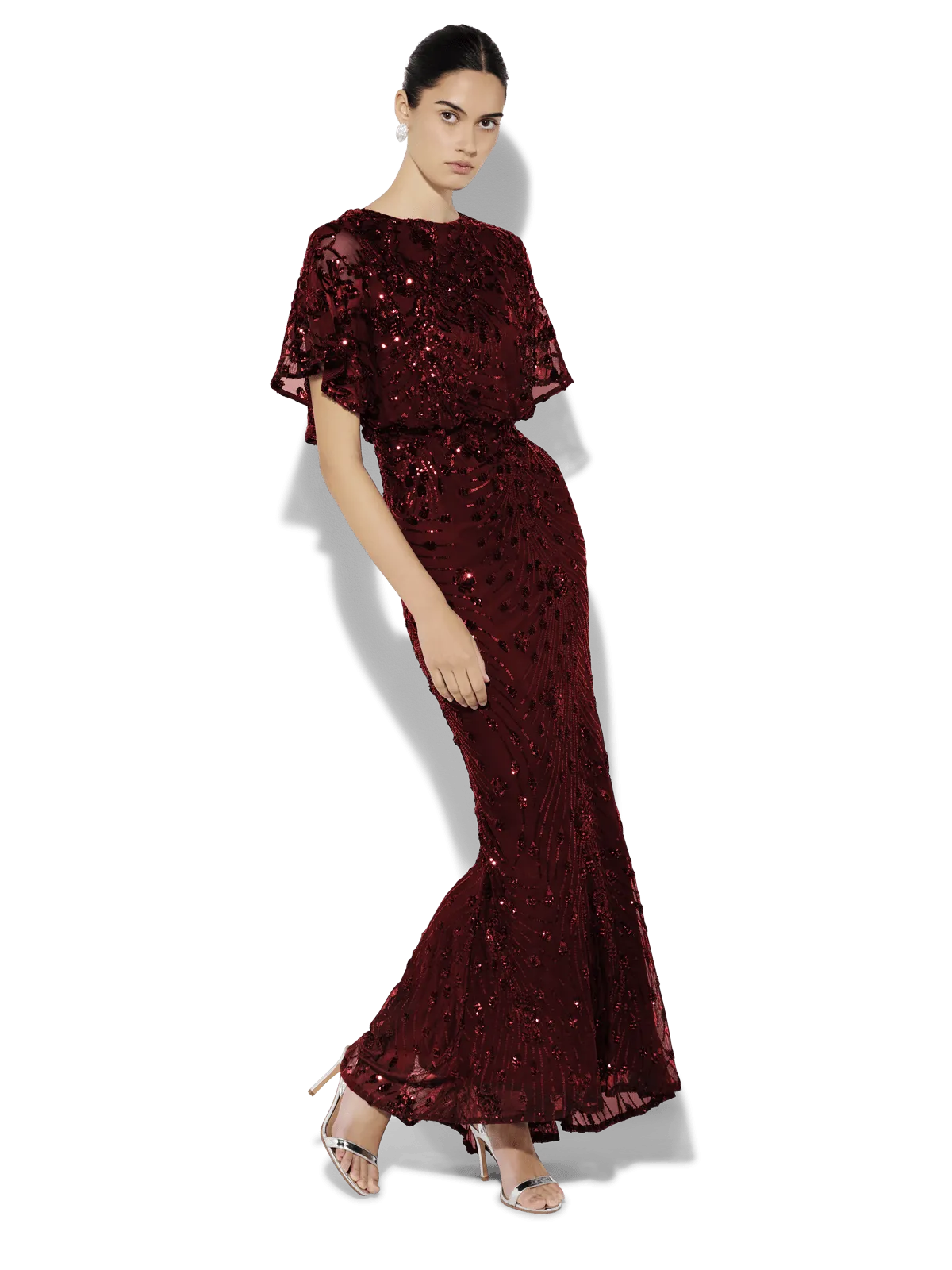 Aria Merlot Sequin Maxi