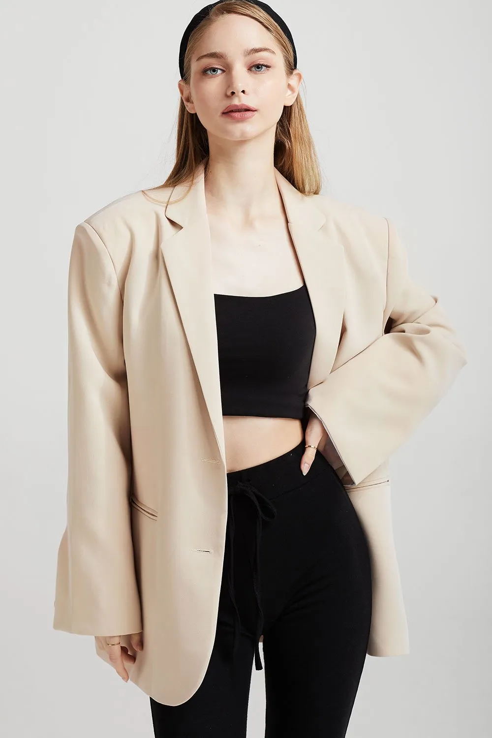 Ava Oversized Blazer w/Contrast Cuff