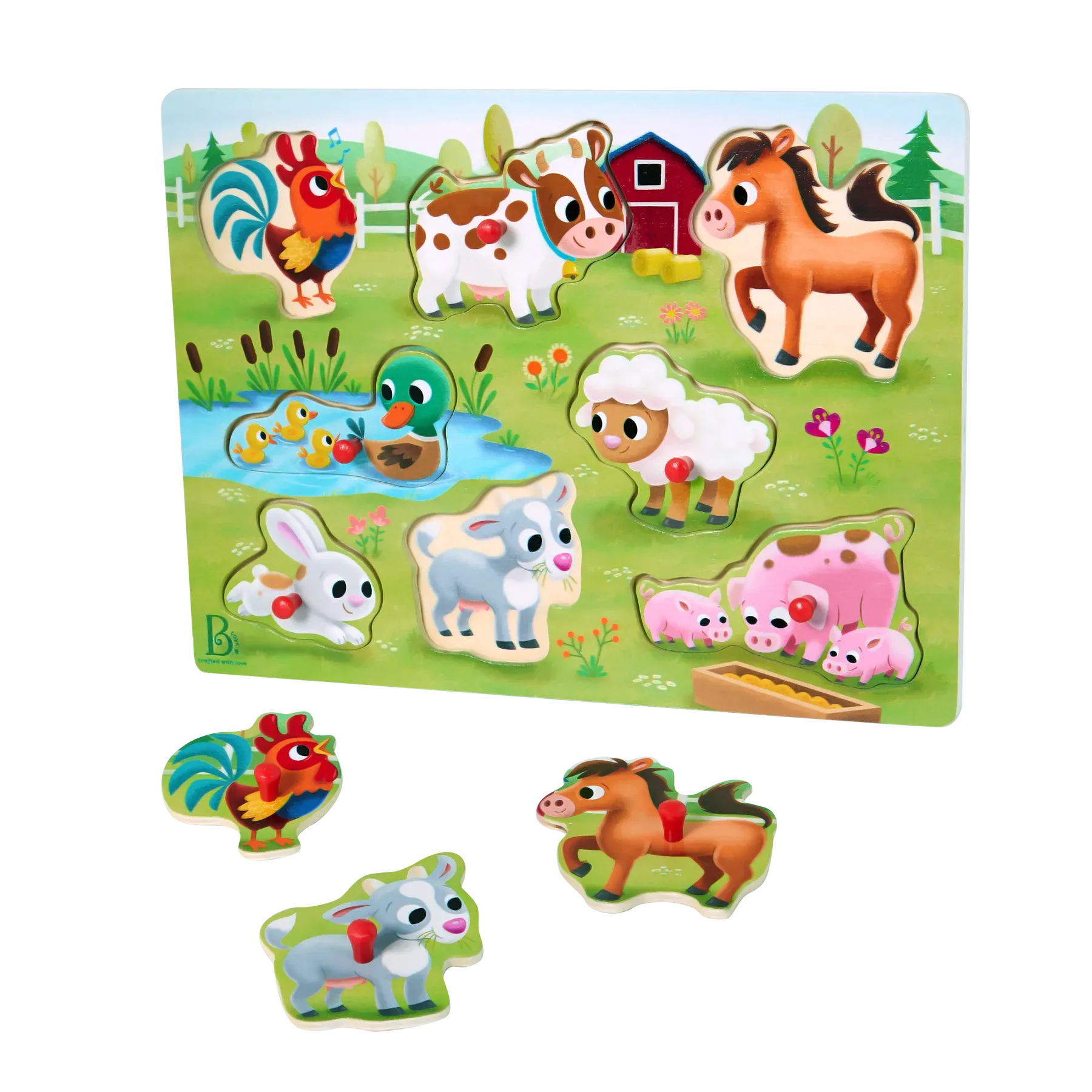 B. toys - Peg Puzzle - Peek & Explore Farm Animals