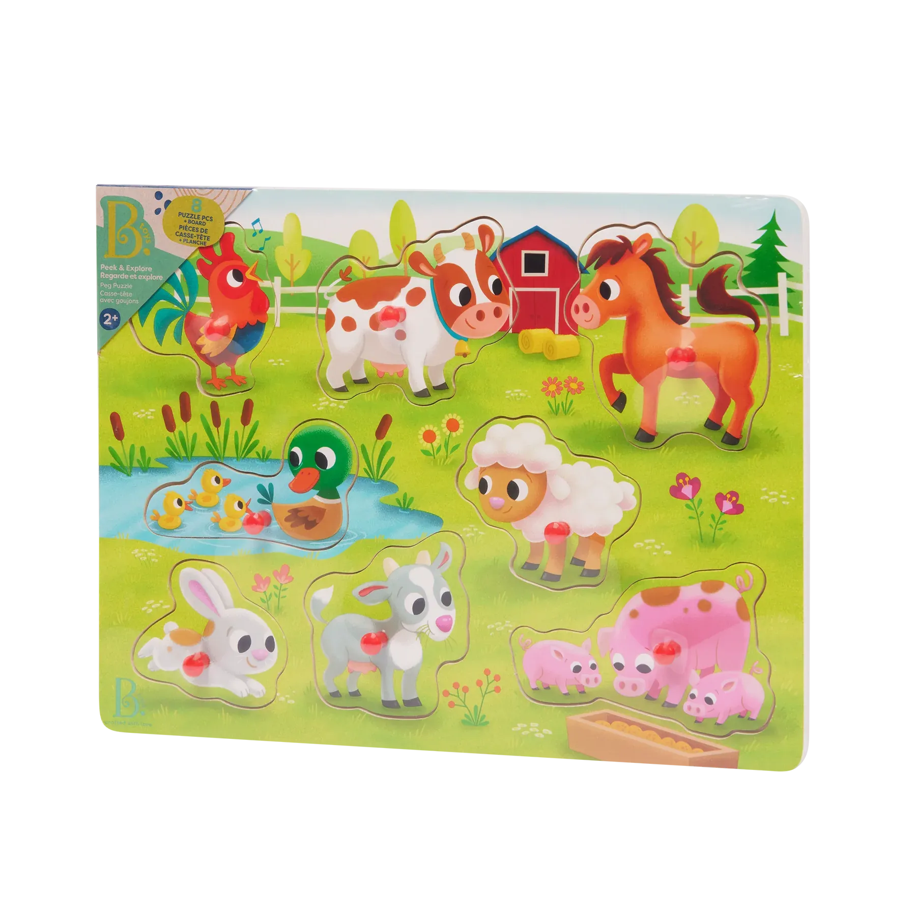 B. toys - Peg Puzzle - Peek & Explore Farm Animals