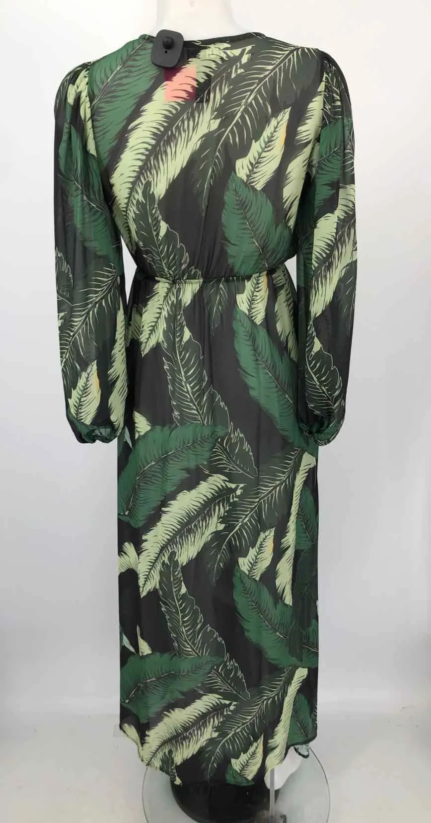 BEACH RIOT Green Sheer Size SMALL (S) Leaf Print Maxi Length Coverup