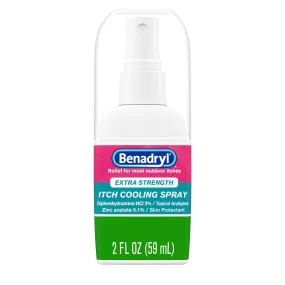 Benadryl Extra Strength Itch Cooling Spray for Skin Itch & Rash Relief Travel Size - 2 fl oz