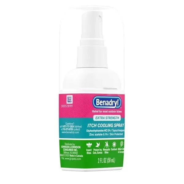 Benadryl Extra Strength Itch Cooling Spray for Skin Itch & Rash Relief Travel Size - 2 fl oz