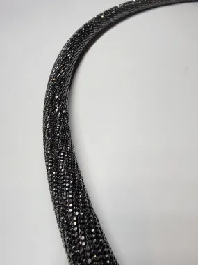 Black Velvet Diamond Taped Hoop