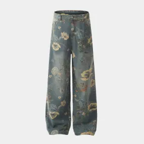 Blossom | Floral Print Baggy Jeans