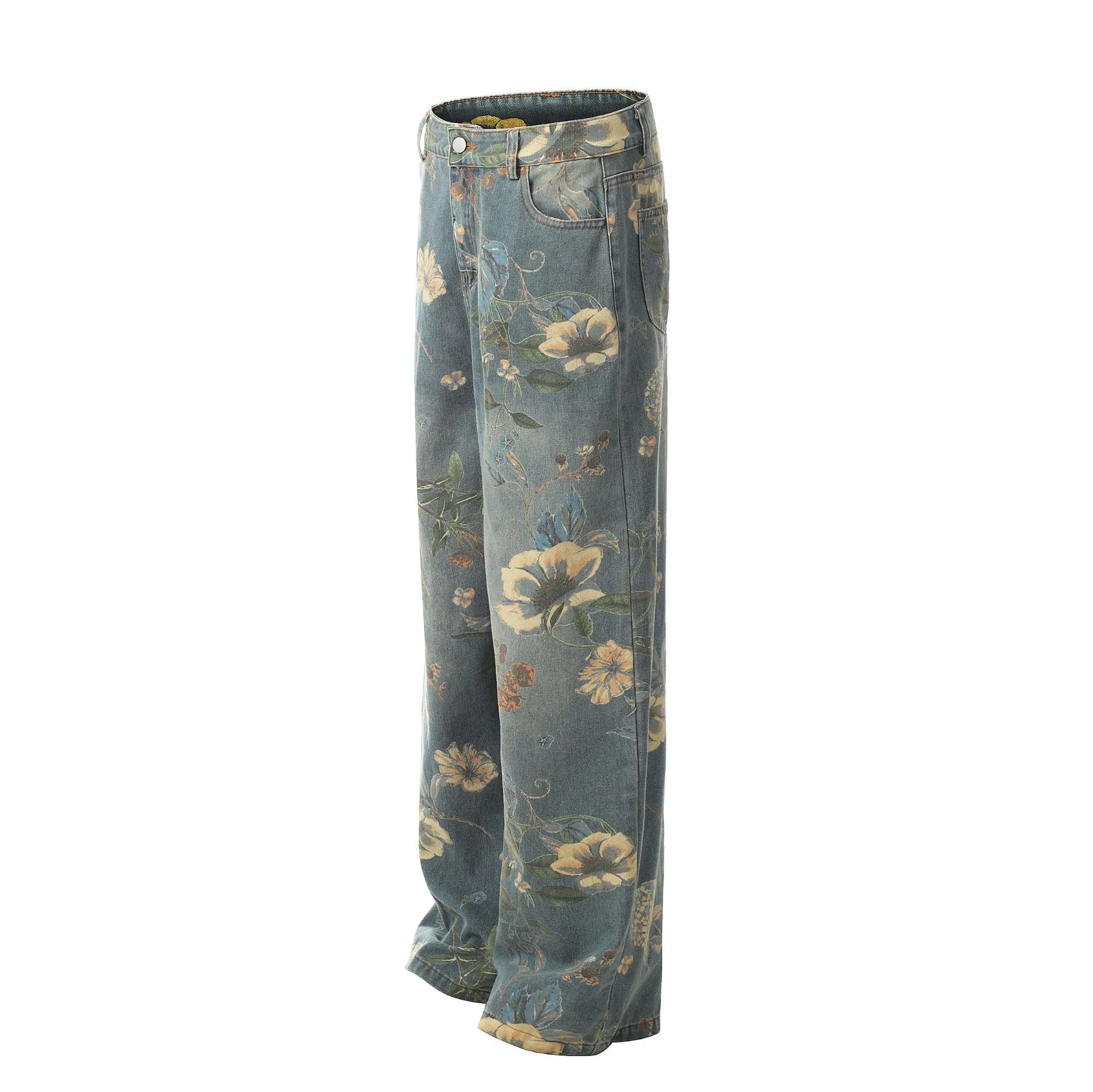 Blossom | Floral Print Baggy Jeans