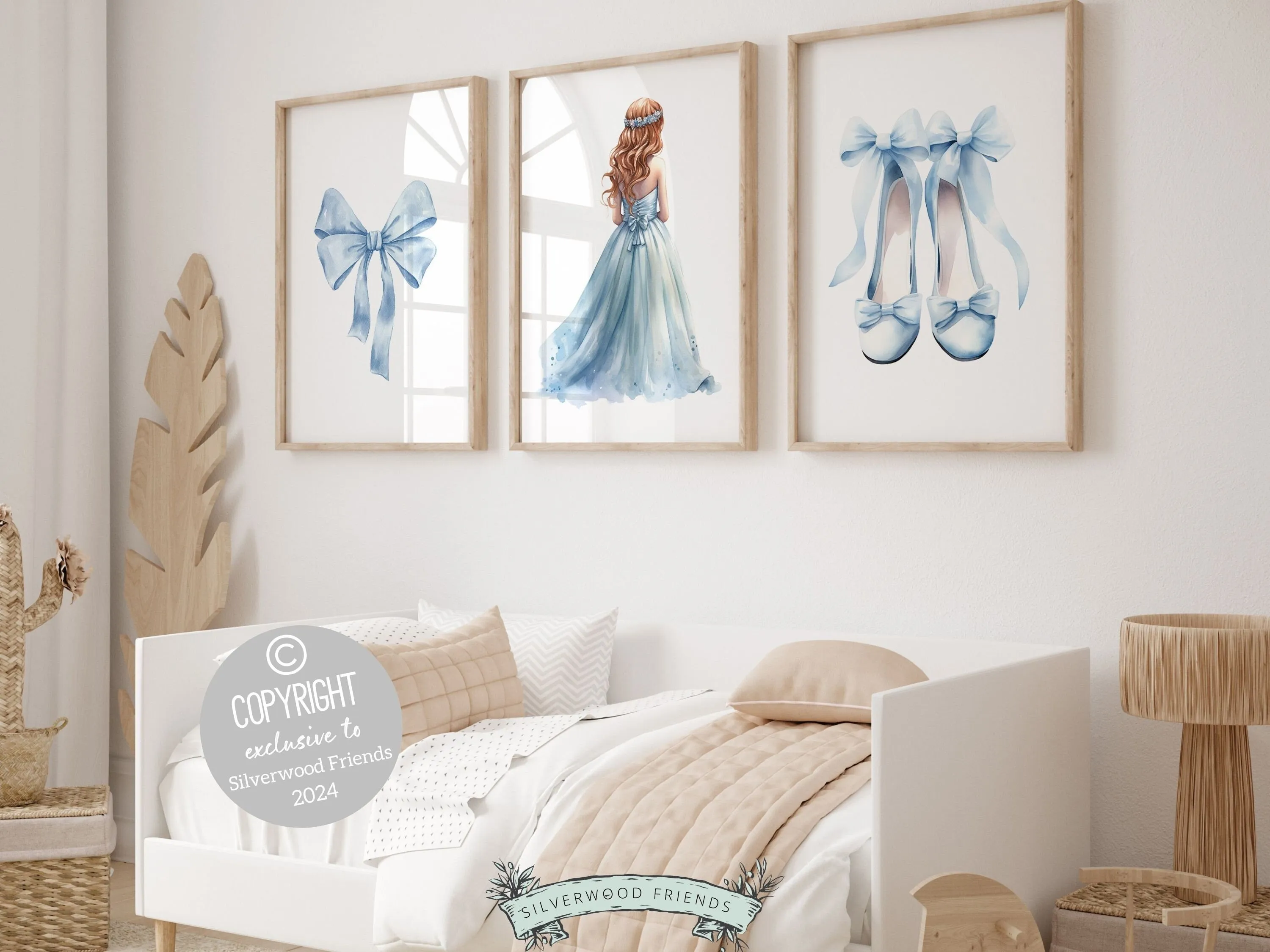 Blue Princess Ballet Nursery Prints - Set 1