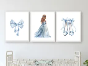 Blue Princess Ballet Nursery Prints - Set 1