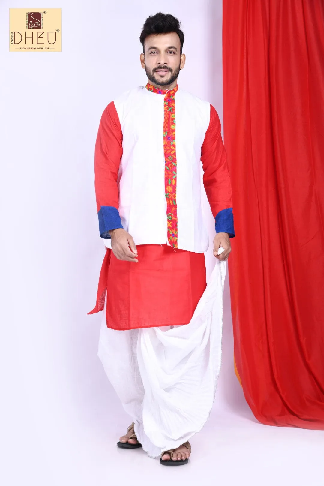 Borunbabur Bondhu - Dheu Designer Dhoti(Optional)Kurta Set