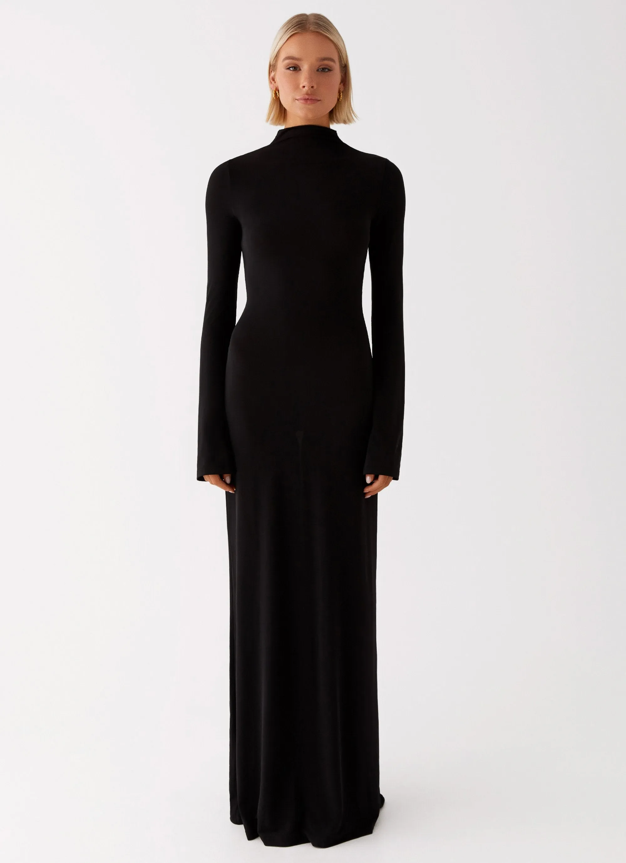 Brioni Long Sleeve Maxi Dress - Black