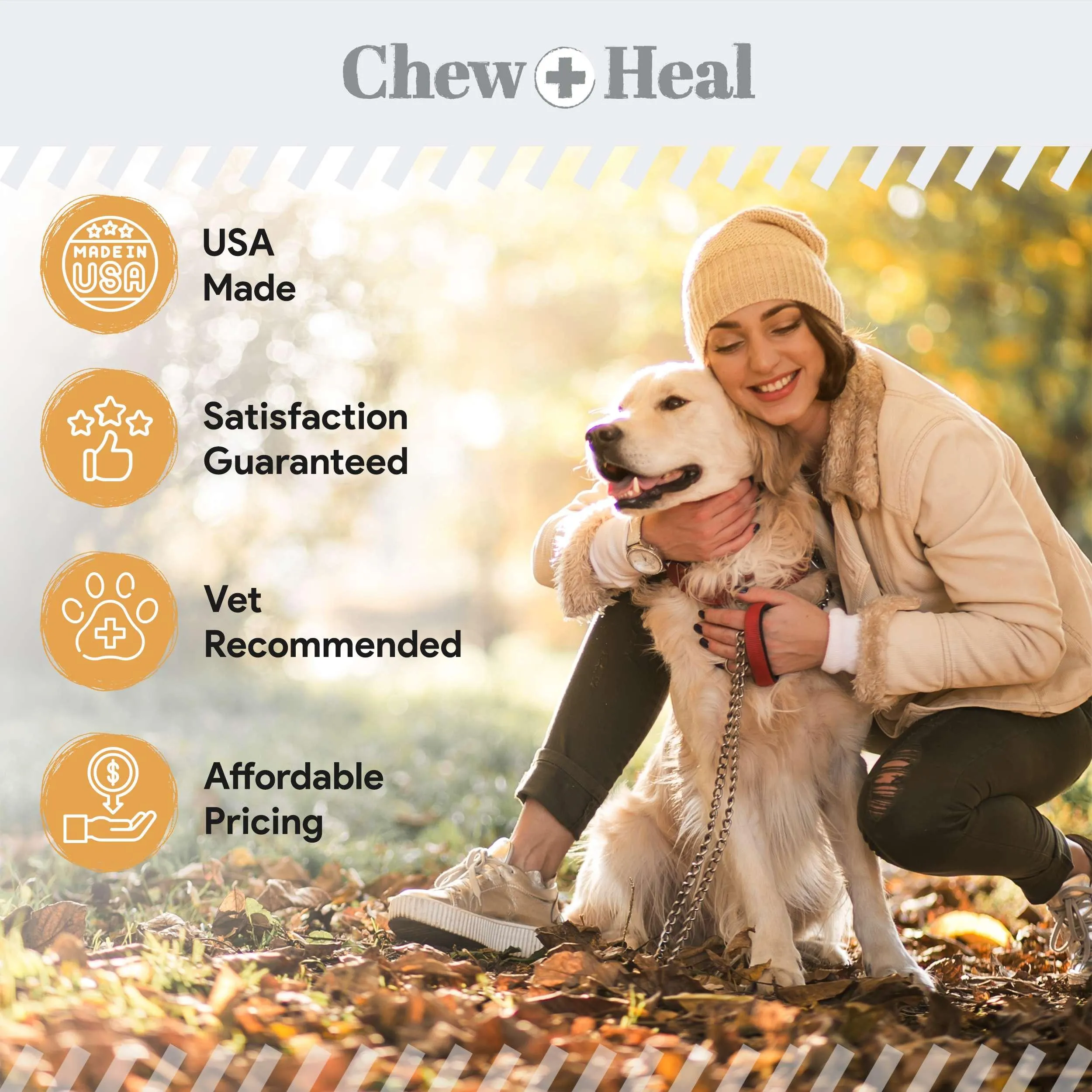 Chew   Heal Omega 3 Fish Oil for Dogs - 180 Softgel Supplements for Healthy Skin and Coat