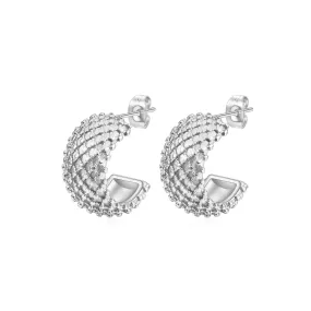 Courage Waterproof Harlekin Statement Hoop Earring Silver Plating