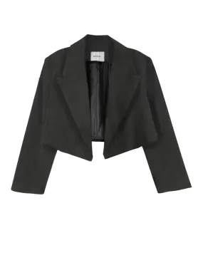 Cropped Blazer - Herringbone