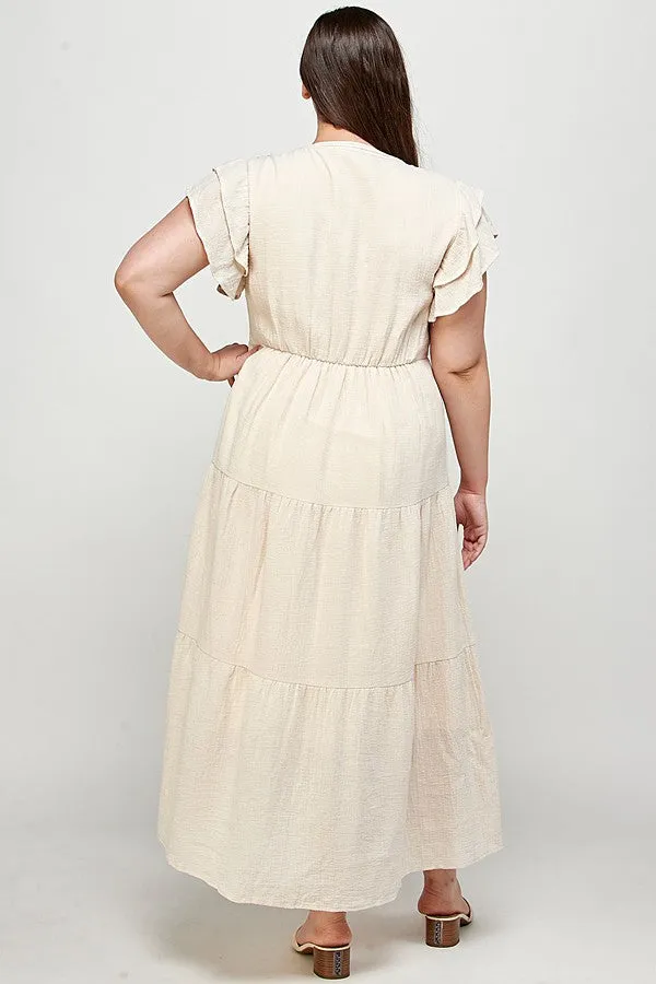 Curvy Penelope Dress in Cream