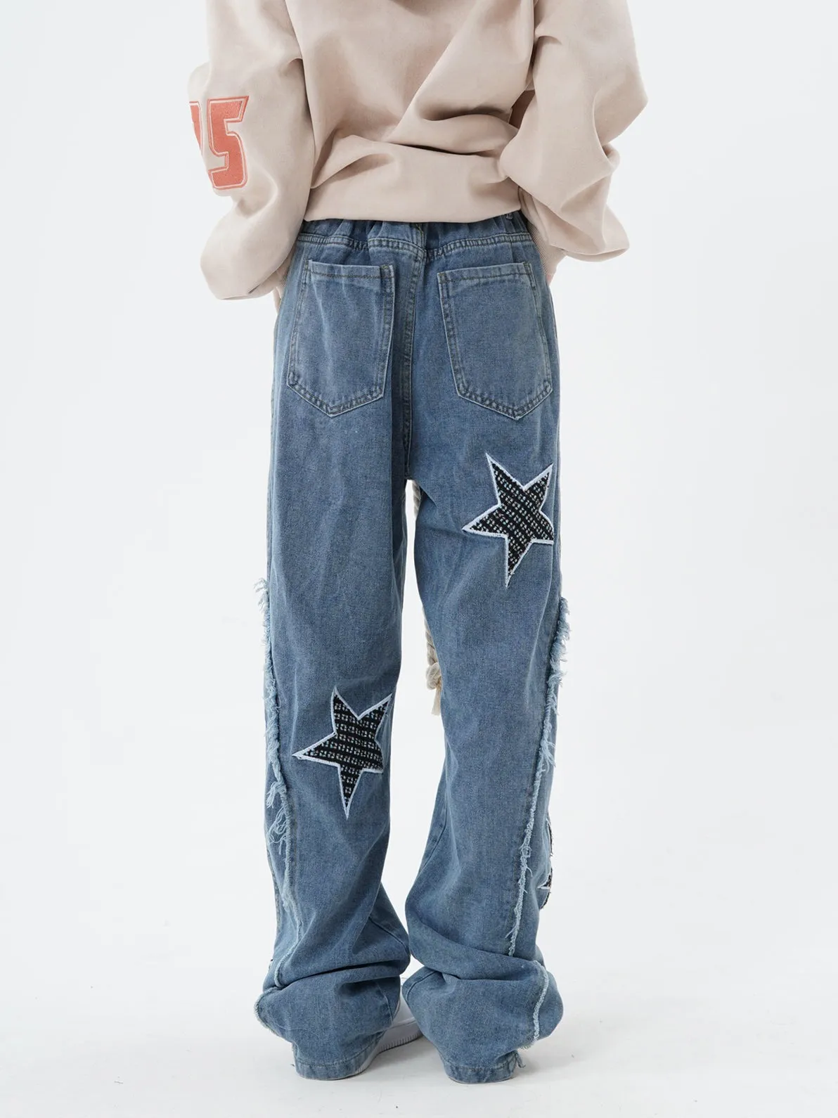 Distressed Patchwork Star Jeans