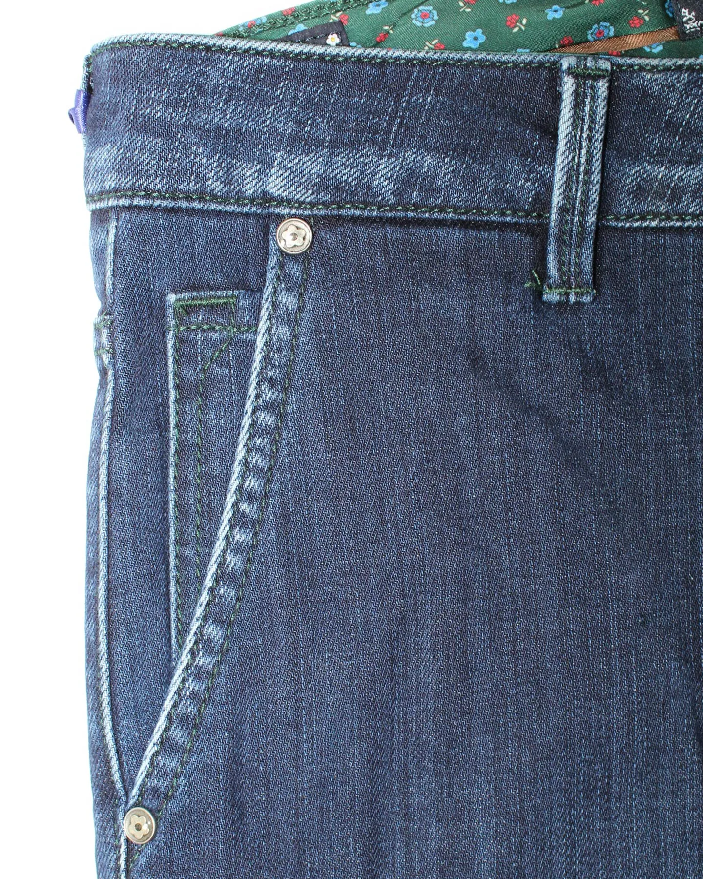 E. Marinella Jeans Dark Blue Slant Pocket Denim 32 Slim Fit