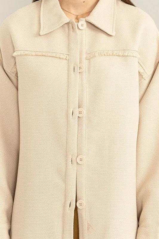 Endlessly Chic Fray Detail Shacket