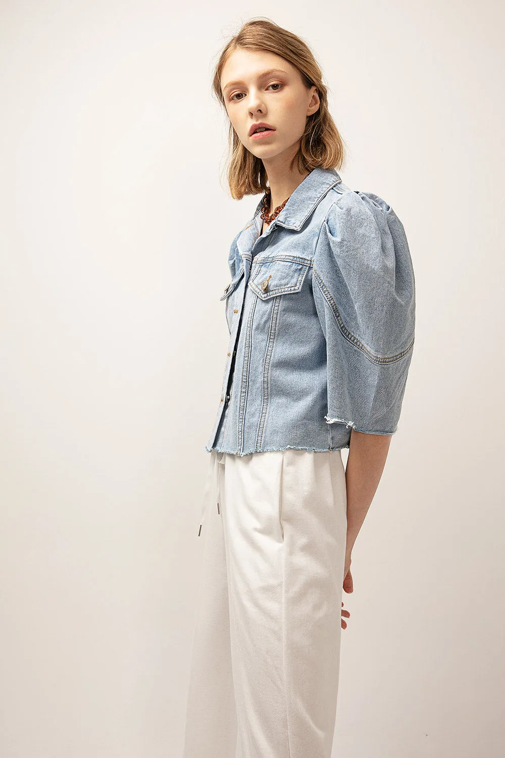 Evelyn Puffed Denim Jacket