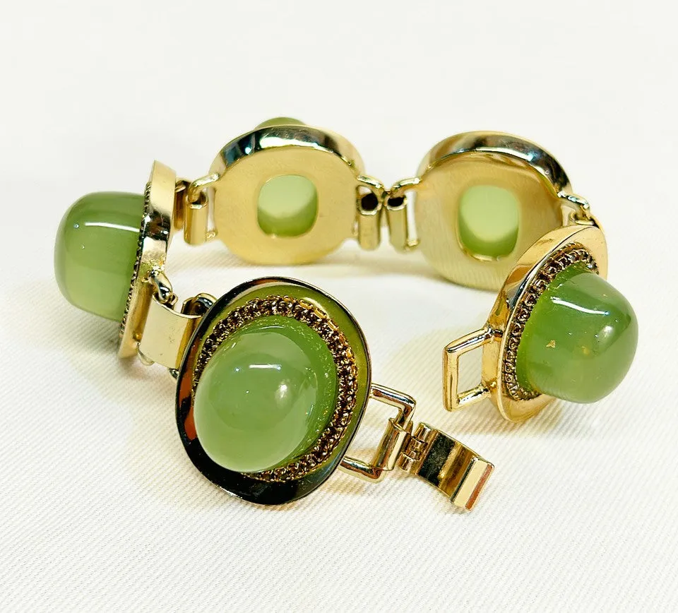 Fabulous chunky early 90s signed J Crew stamped designer style link statement bracelet.