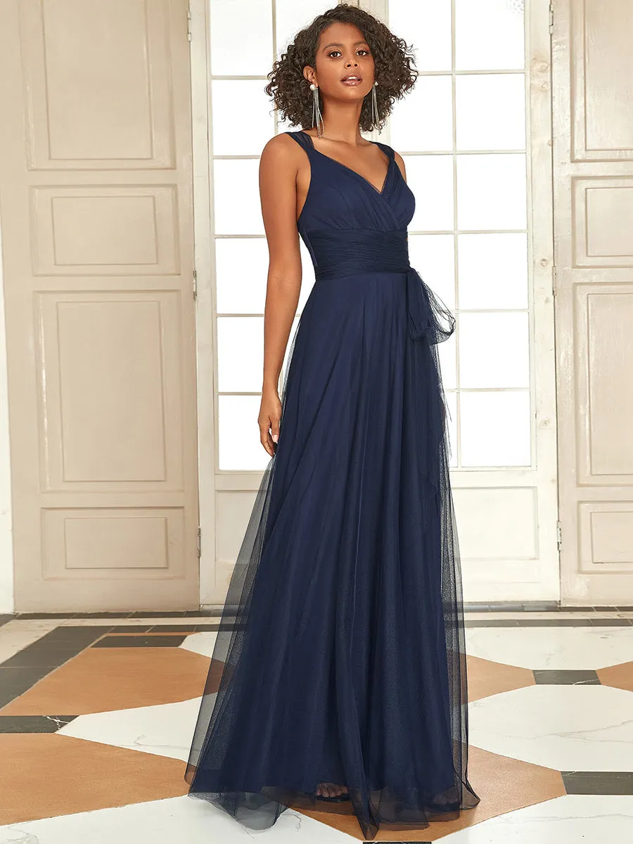 Floor Length Sleeveless Wholesale Maxi Bridesmaid Tulle Dresses