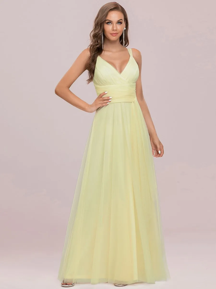 Floor Length Sleeveless Wholesale Maxi Bridesmaid Tulle Dresses