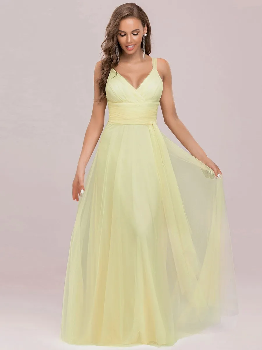 Floor Length Sleeveless Wholesale Maxi Bridesmaid Tulle Dresses