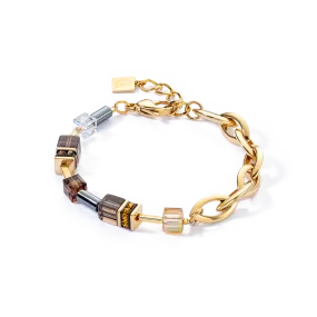 GeoCUBE® Chunky Chain bracelet gold-brown