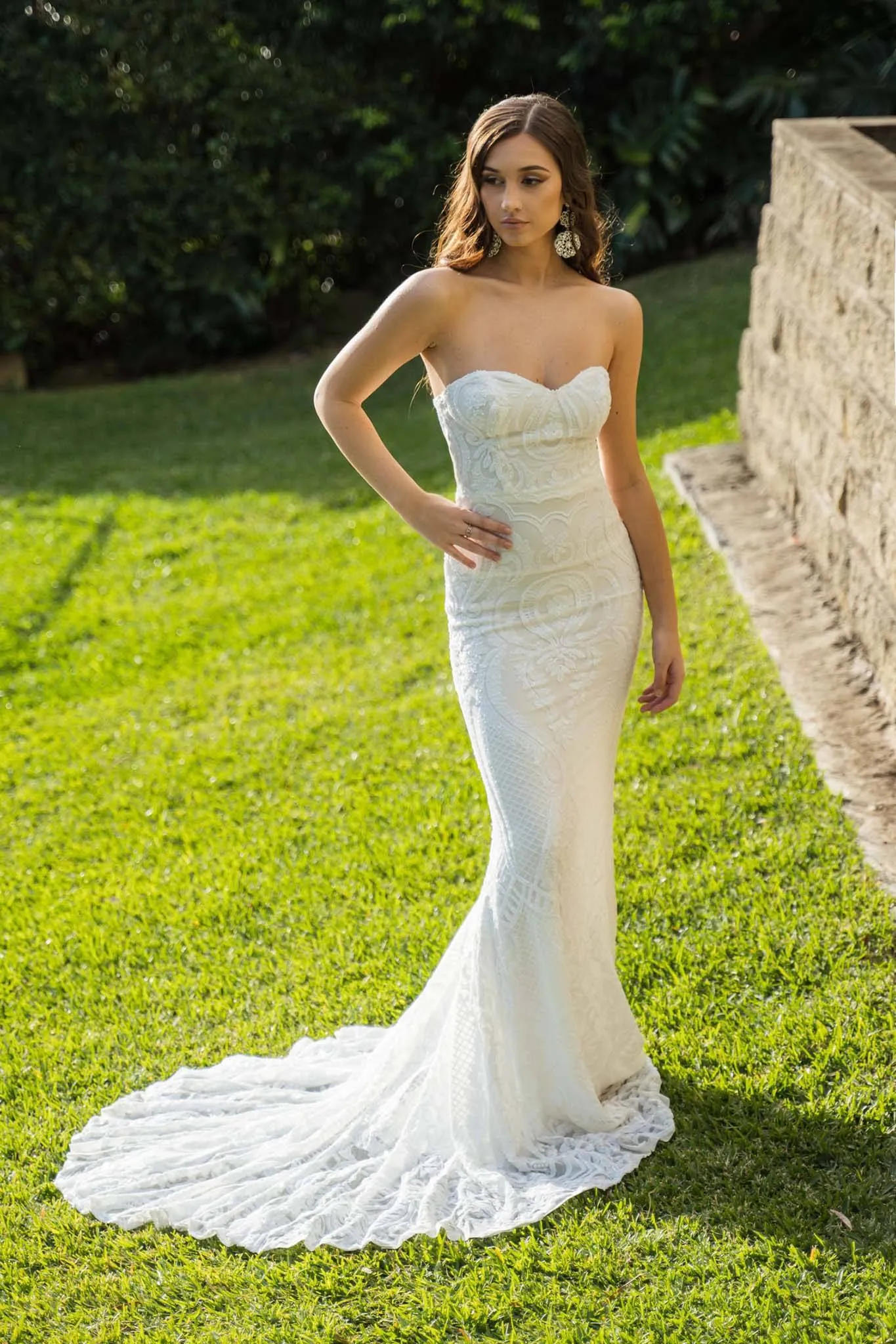 Gianna Gown Without Boned Bodice - White/White