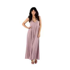 Glitter Pleat Maxi Old Rose