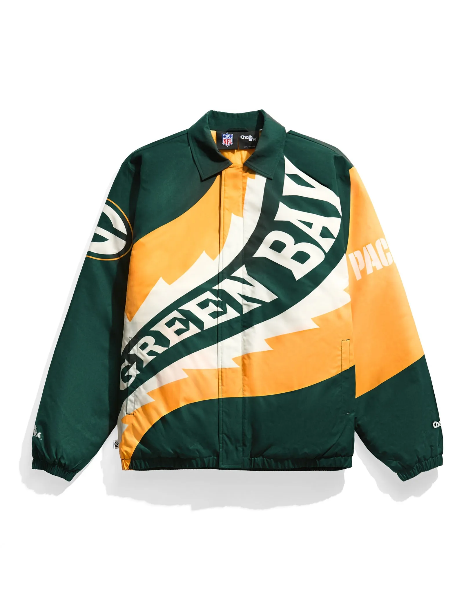 Mens Green Bay Packers Saw Blade Quilted Puffer Jacket – Stylish and Warm Winter Outerwear