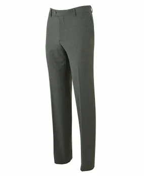 Grey Wool-Blend Suit Trousers